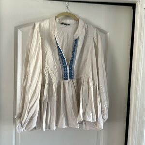 Women’s Banana Republic size XXL linen shirt with embroidery